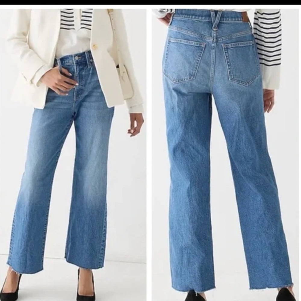 $148 J Crew Women’s Size 25 Slim wide-leg jean in Lakeshore wash